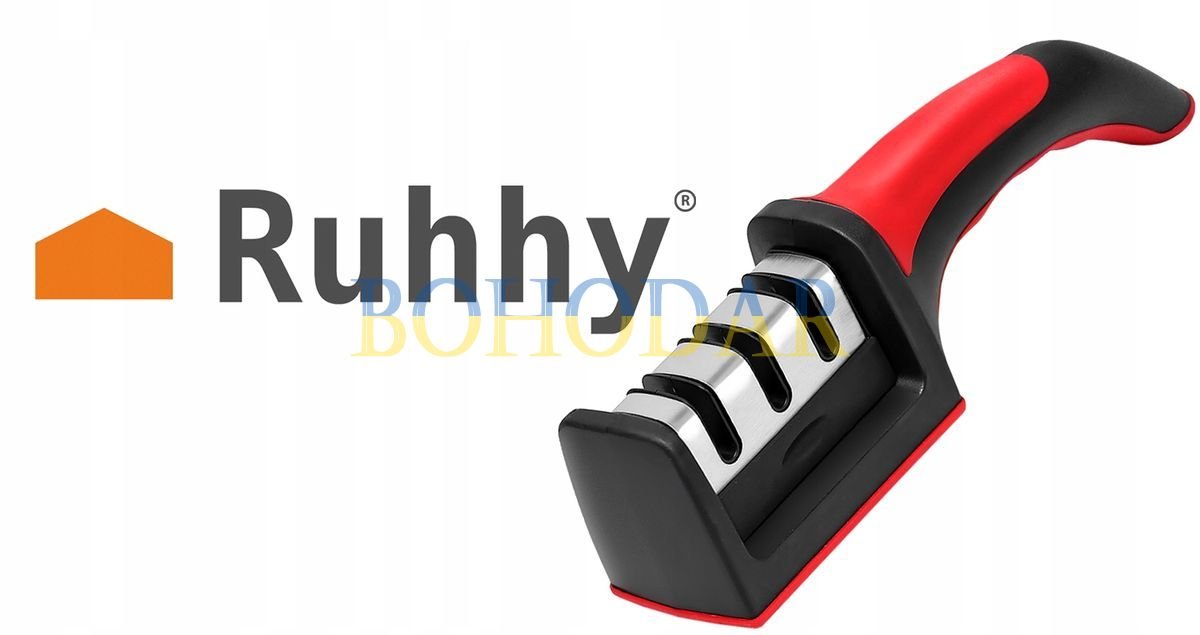 ФОТО КАРТИНКИ ЗОБРАЖЕННЯ Точилка для ножів 3/1 RUHHY O6672 кухонних і інших видів ножів 3-фазова 3-ступенева 3 етапи заточки сталь Польща! РОЗДРІБ ОПТ ГУРТ ГУРТОМ ОПТОМ! З ЄВРОПИ! ЯКІСТЬ! Купити Львів Характеристики Ціна Оплата Доставка "БОГОДАР" ІНТЕРНЕТ-МАГАЗИН Огляд Рейтинг Порівняння Як вибрати Якісний